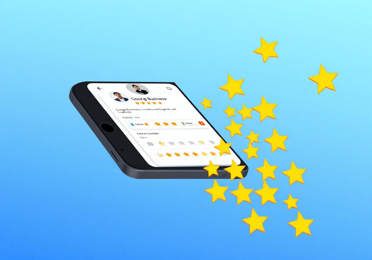 Smartphone showing Google reviews